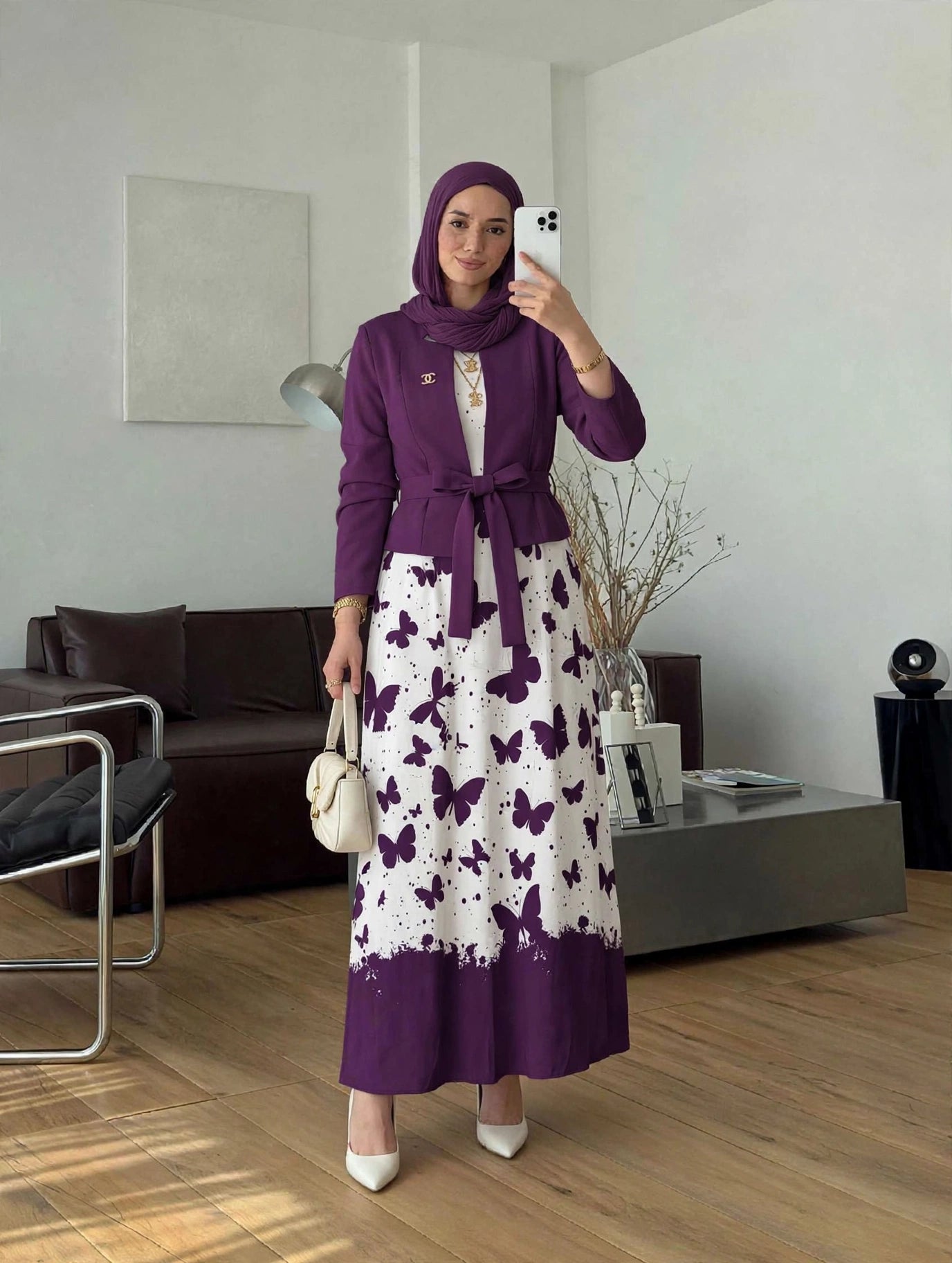 طقم قطعتين بحزام 0154 — موف