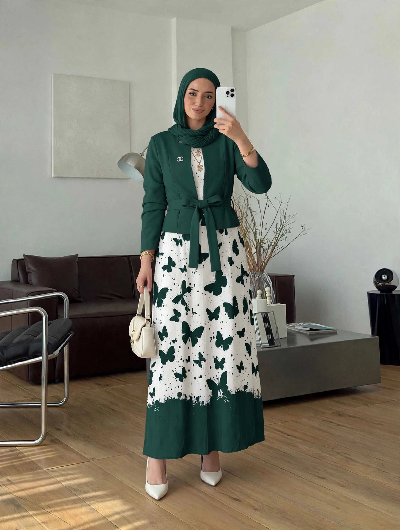 طقم قطعتين بحزام 0154 — أخضر